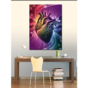 Kanvas Tablo Renkli Kalp Çizimi 100x140 cm