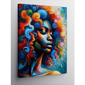 Kanvas Tablo Renkli Afro Kadın 70x100 cm