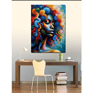 Kanvas Tablo Renkli Afro Kadın 70x100 cm