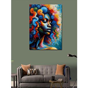 Kanvas Tablo Renkli Afro Kadın 70x100 cm