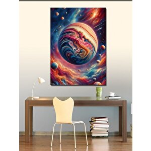 Kanvas Tablo Renkli Gezegen 100x140 cm