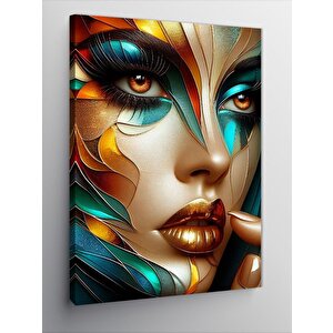 Kanvas Tablo Renkli Kadın Portresi 70x100 cm