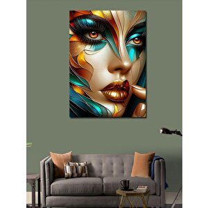 Kanvas Tablo Renkli Kadın Portresi 70x100 cm
