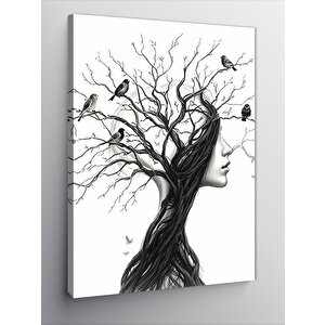 Kanvas Tablo Ağaç Kadın 70x100 cm