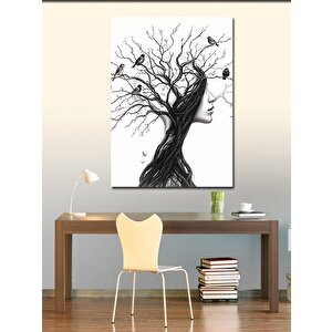 Kanvas Tablo Ağaç Kadın 70x100 cm
