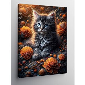 Kanvas Tablo Komik Poz Veren Kız Çocuğu Ve Geyik 100x140 cm