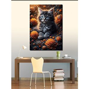 Kanvas Tablo Komik Poz Veren Kız Çocuğu Ve Geyik 100x140 cm