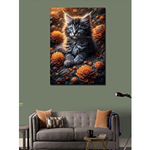 Kanvas Tablo Komik Poz Veren Kız Çocuğu Ve Geyik 100x140 cm