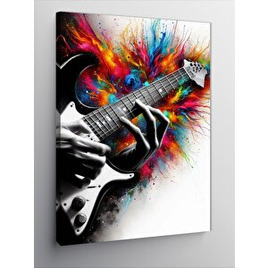 Kanvas Tablo Renkli Gitar 70x100 cm