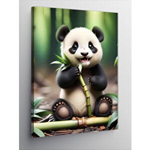 Kanvas Tablo Bambu Yiyen Panda 100x140 cm