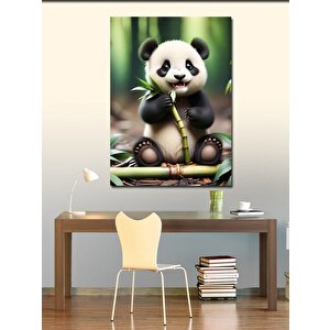 Kanvas Tablo Bambu Yiyen Panda 100x140 cm