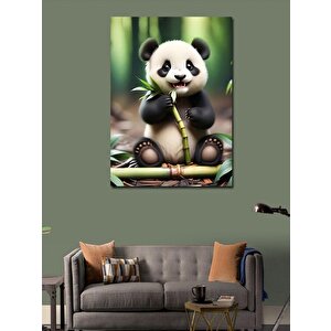 Kanvas Tablo Bambu Yiyen Panda 100x140 cm