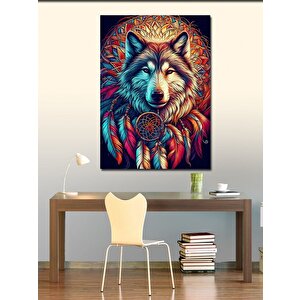 Kanvas Tablo Renkli Kurt 100x140 cm