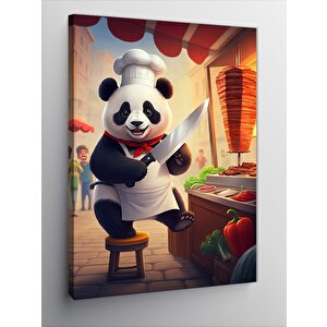 Kanvas Tablo Dönerci Panda Şef