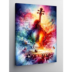 Kanvas Tablo Renkli Keman 100x140 cm