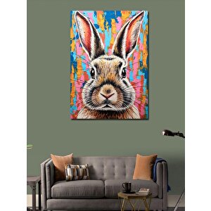 Kanvas Tablo Renkli Tavşan 70x100 cm