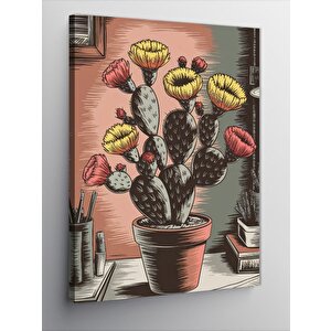 Kanvas Tablo Kaktüs Sanatı 70x100 cm