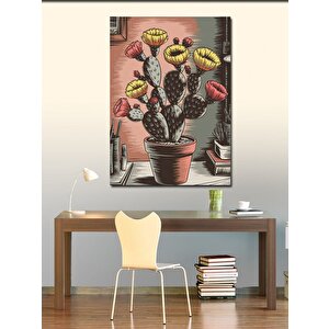 Kanvas Tablo Kaktüs Sanatı 70x100 cm