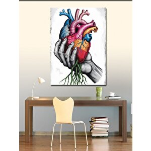 Kanvas Tablo Renkli Kalp Çizimi 70x100 cm
