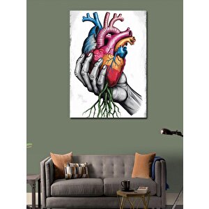 Kanvas Tablo Renkli Kalp Çizimi 70x100 cm