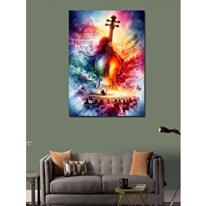 Kanvas Tablo Renkli Keman 70x100 cm