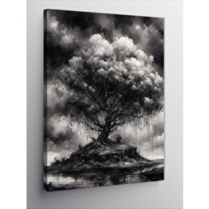 Kanvas Tablo Göldeki Büyük Ağaç 50x70 cm
