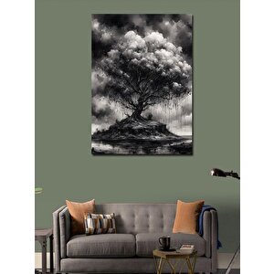 Kanvas Tablo Göldeki Büyük Ağaç 50x70 cm