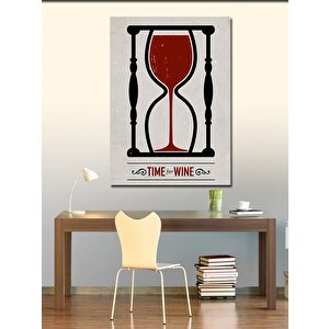 Kanvas Tablo Time & Wine Kum Saati 100x140 cm