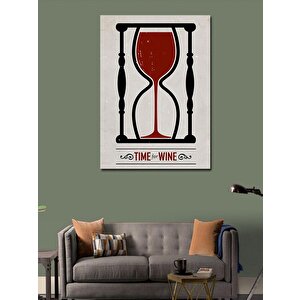 Kanvas Tablo Time & Wine Kum Saati 100x140 cm