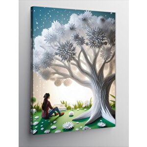 Kanvas Tablo Ay Işığında Ağaç 70x100 cm