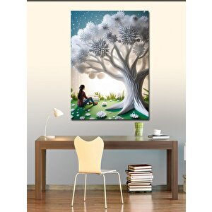 Kanvas Tablo Ay Işığında Ağaç 70x100 cm