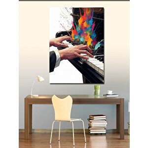 Kanvas Tablo Renkli Piyano 100x140 cm