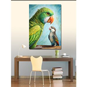 Kanvas Tablo Papağan Ve Muhabbet Kuşu 70x100 cm