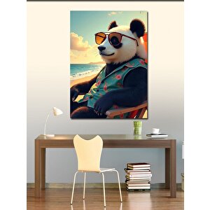 Kanvas Tablo Sahildeki Gözlüklü Panda 50x70 cm