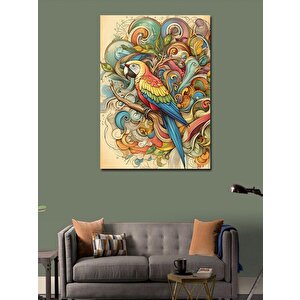 Kanvas Tablo Renkli Papağan 70x100 cm