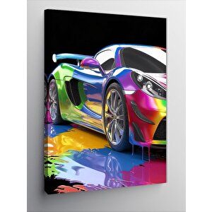 Kanvas Tablo Renkli Spor Araba 70x100 cm