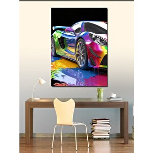 Kanvas Tablo Renkli Spor Araba 70x100 cm