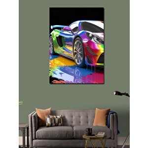 Kanvas Tablo Renkli Spor Araba 70x100 cm