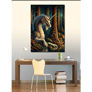 Kanvas Tablo Ormandaki Ejderha Ve Ağaçlar 70x100 cm