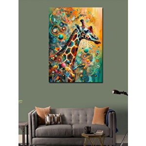 Kanvas Tablo Renkli Zürafa 70x100 cm