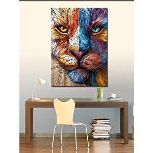 Kanvas Tablo Renkli Aslan 70x100 cm