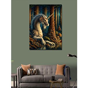 Kanvas Tablo Ormandaki Ejderha Ve Ağaçlar 50x70 cm