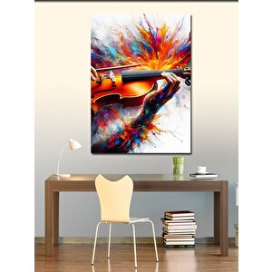 Kanvas Tablo Renkli Keman 70x100 cm