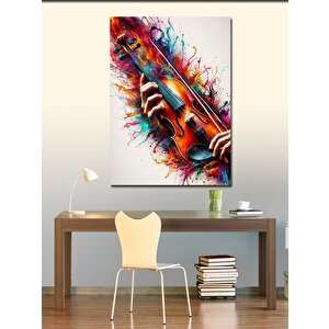 Kanvas Tablo Renkli Keman 100x140 cm
