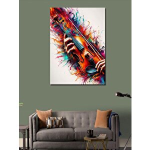 Kanvas Tablo Renkli Keman 100x140 cm