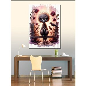 Kanvas Tablo Sert Bakışlı Kuş 100x140 cm