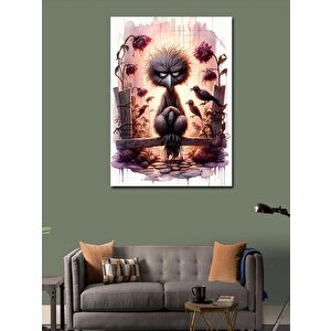 Kanvas Tablo Sert Bakışlı Kuş 100x140 cm