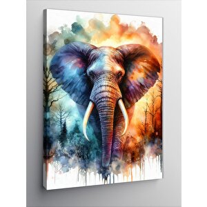 Kanvas Tablo Renkli Fil 100x140 cm