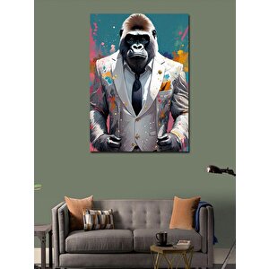 Kanvas Tablo Takım Elbiseli Goril 70x100 cm