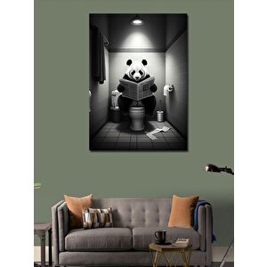 Kanvas Tablo Panda Tuvalette